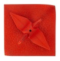 Orizuru żuraw origami podstawka pod kadzidełko iwachu czerwony 2.jpg