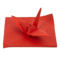 Orizuru żuraw origami podstawka pod kadzidełko iwachu czerwony.jpg