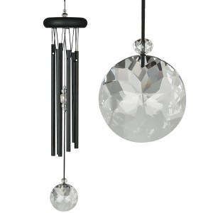 Dzwonek Wietrzny Cristal Meditation -  40 cm, czarny