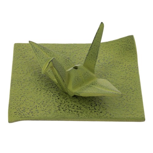 Orizuru żuraw origami podstawka pod kadzidełko iwachu zielona.jpg